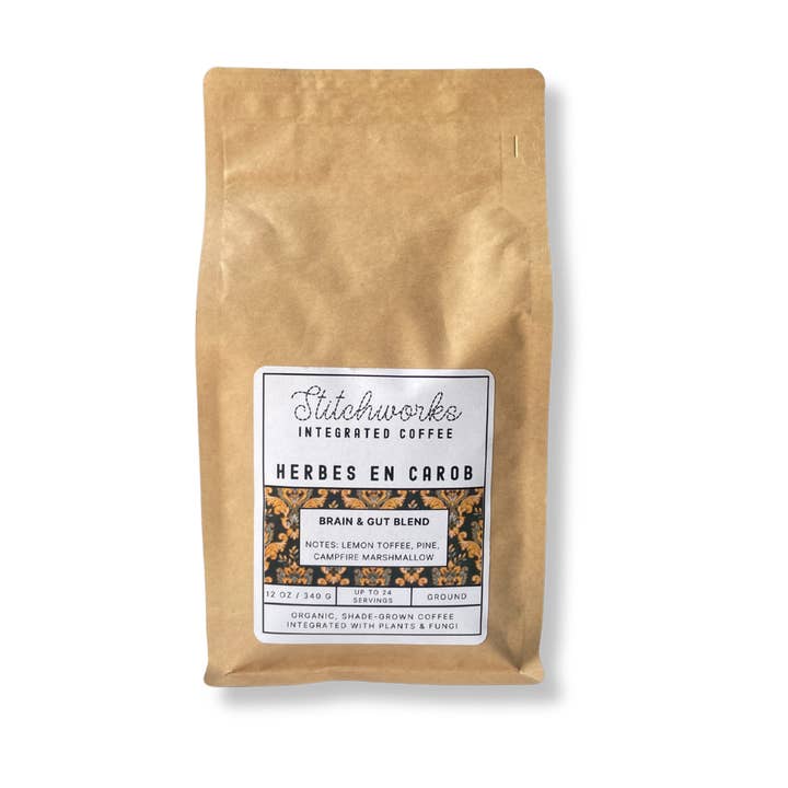 Herbes en Carob Organic Coffee ~ Brain & Gut Blend for wholesale by Stitchworks Coffee