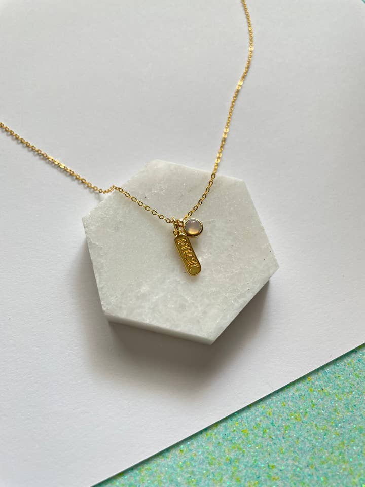 Favorite Word FUCK Necklace Smoky Quartz for wholesale by Qurio Studio