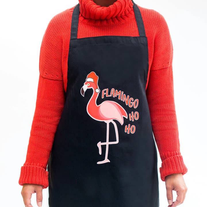 Funny Flamingo Christmas Apron for wholesale by Of Life & Lemons