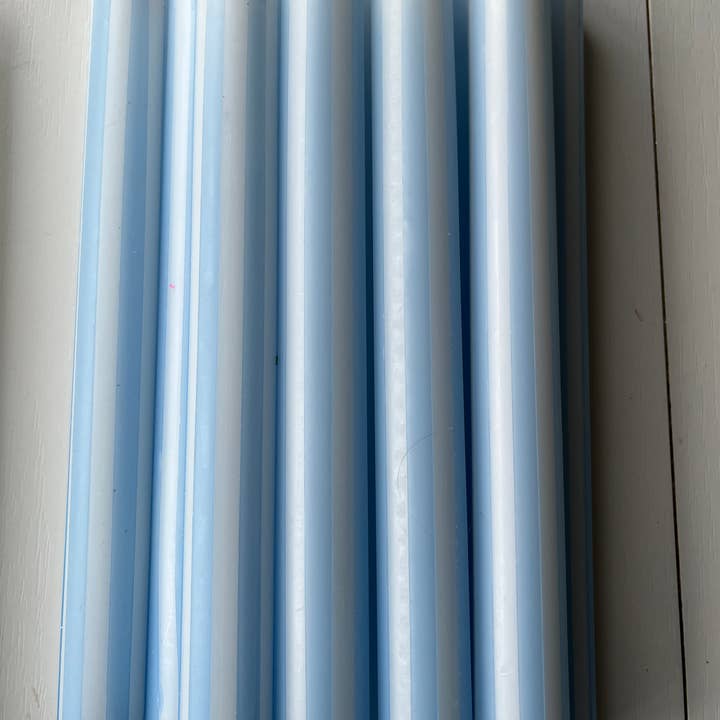 The Colour Emporium - Wholesale Tapered Candle/Candlestick - PASTEL PINSTRIPES individual