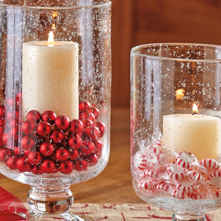 tag - Wholesale Candle Holder - Large Bubble Glass Hurricane - Clear