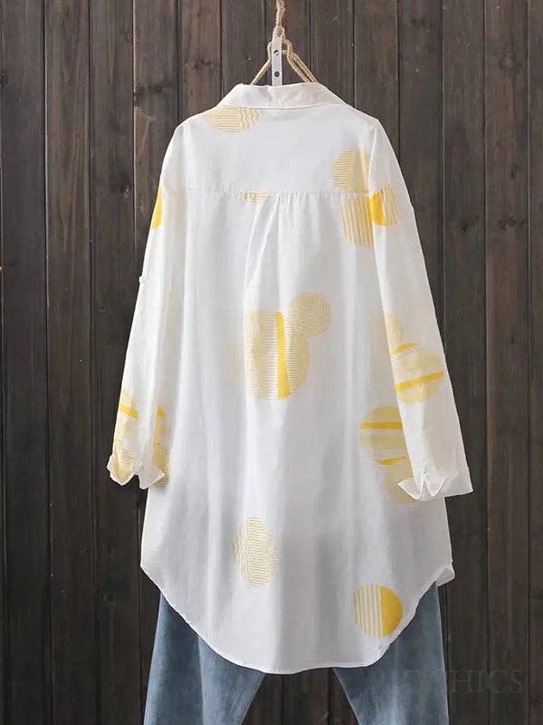 Plush Looks – Großhandel Hemd mit Button-down-Kragen – Damen – Langärmlige, locker bedruckte Hemden mit Revers3