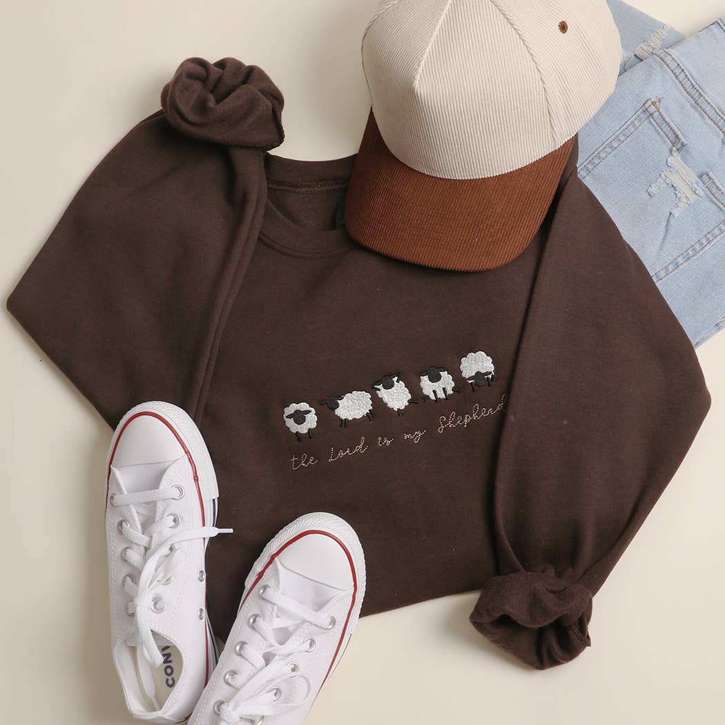 Fashion City - Wholesale Sweatshirt - Unisex - The Lord Is My Shepherd Embroidered Heavyweight Sweatshirt2