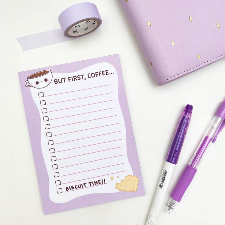 Kawaii Coffee A6 To Do List Notepad for wholesale by Kawaii Studios