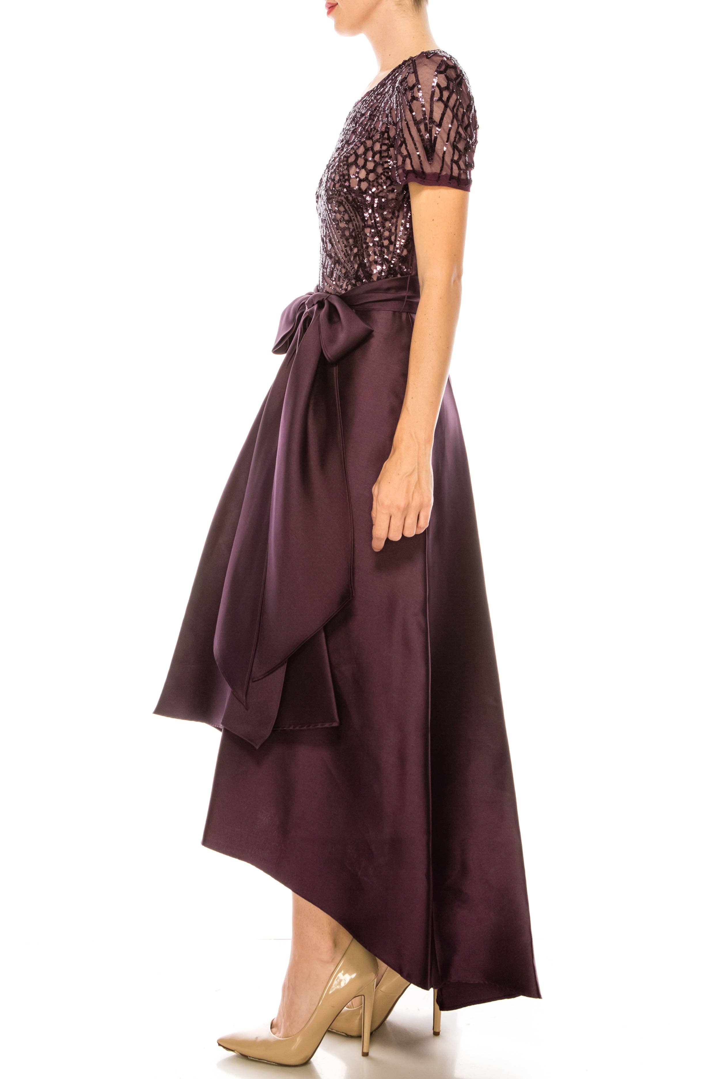 New Yorker's Apparel – wholesale Gown – Women's – RM Richards Sequin Hi-Lo Evening Dress (MORE COLORS)6