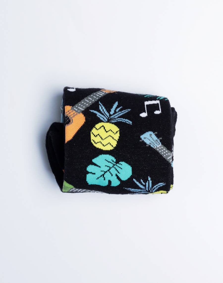 Just Fun Socks - Wholesale Socks - Men's - Men's Tropical Ukulele Crew Socks2