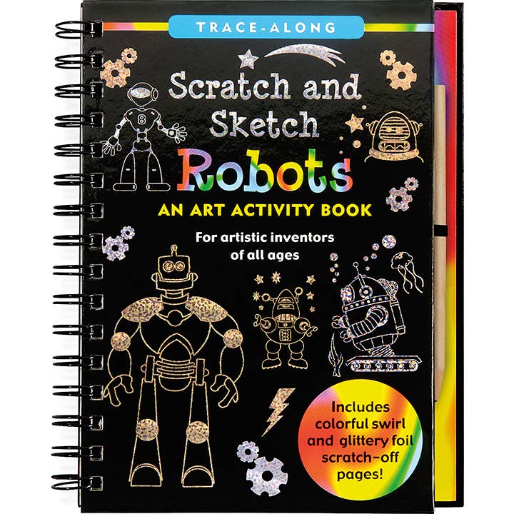 Peter Pauper Press - Wholesale Sketchbook/Sketchpad - Robots Scratch and Sketch