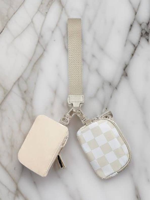 ,.._ SI-26443 Dual Pouch Wristlet Keychain Wallet for wholesale by 42POPS