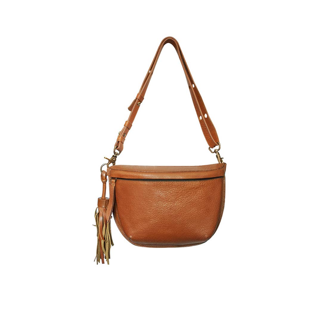 bixi awotan - Venta al por mayor Bandolera - Mujer - Riñonera Bixi Awotan de piel de plena flor con borla1