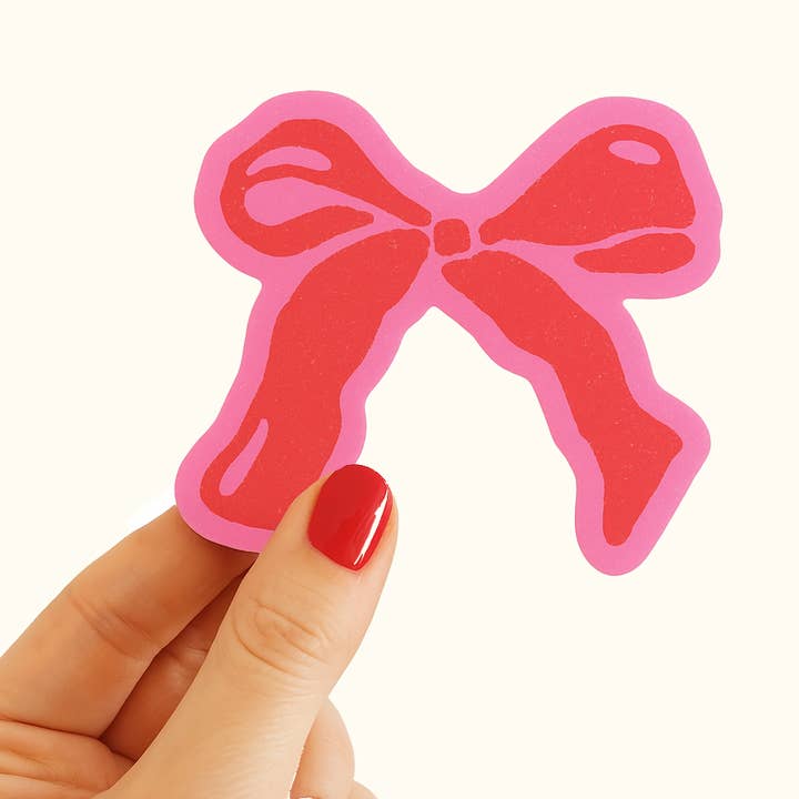 Daydream Prints - Wholesale Sticker - Pink Bow Sticker | Holiday Sticker | Cute Stocking Stuffer
