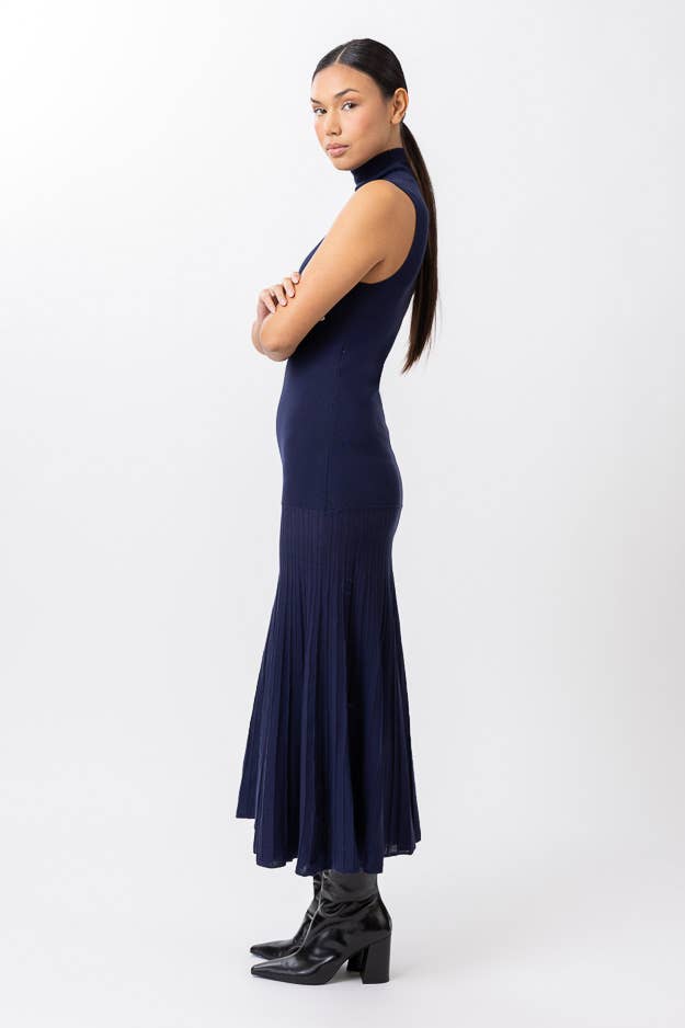 NAVY PAULINA MAXI SWEATER DRESS for wholesale on Faire2