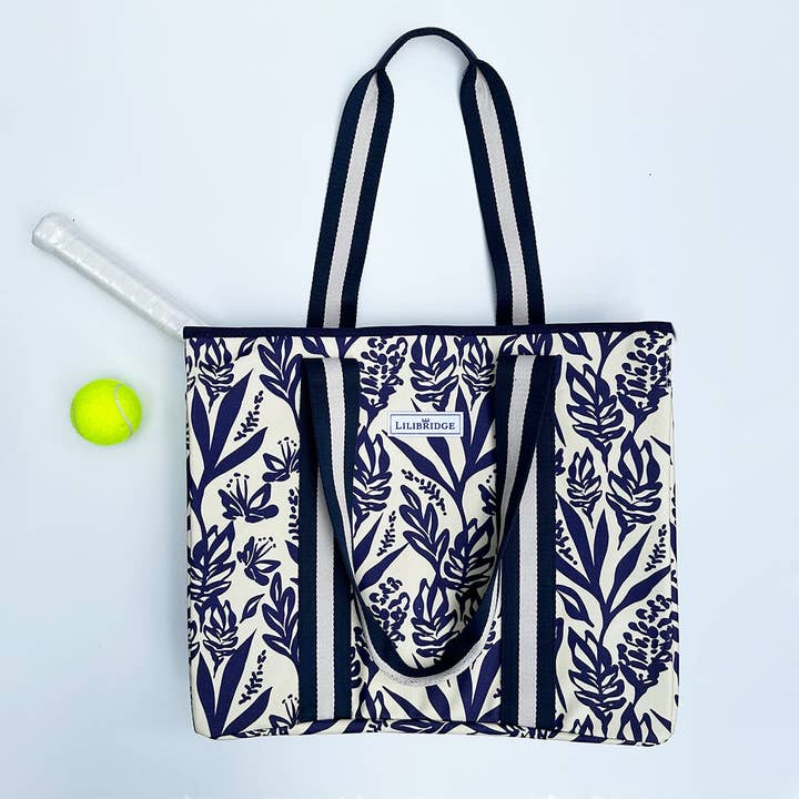 The Tennis Bag, Island Garden Navy for wholesale by Lilibridge
