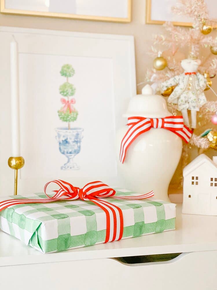 Simply Jessica Marie – Großhandel Geschenkpapier in Bögen – Green Buffalo Check Aquarell Geschenkpapier 3 Blatt2