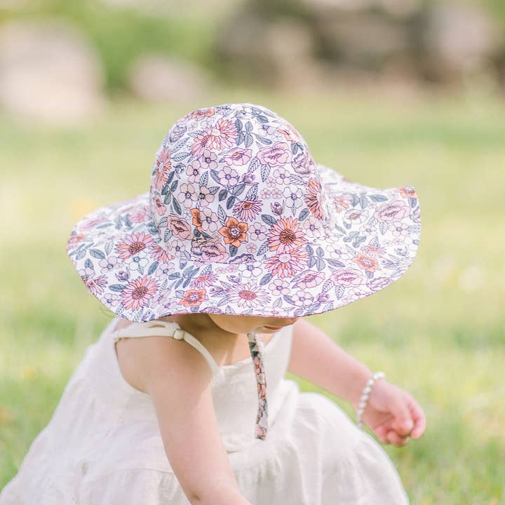 Huggalugs - Wholesale Sun Hat - Kids - Vintage Flora Sunhat UPF 50+ Baby & Toddler