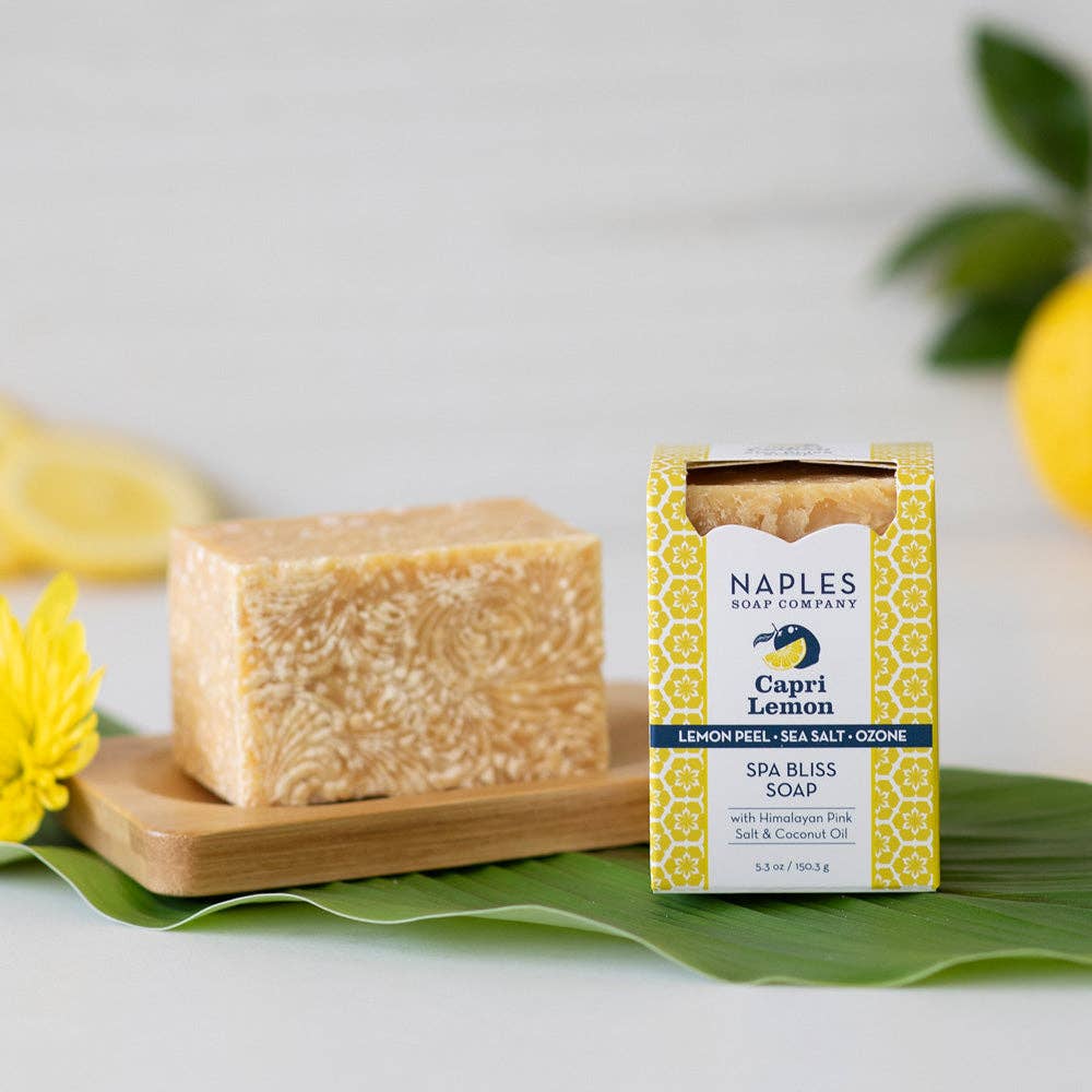Naples Soap Company | Clean Beauty, Natural Bath & Body - Wholesale Bar Soap - Capri Lemon Sea Salt Spa Soap – Lemon Zest & Sea Breeze1