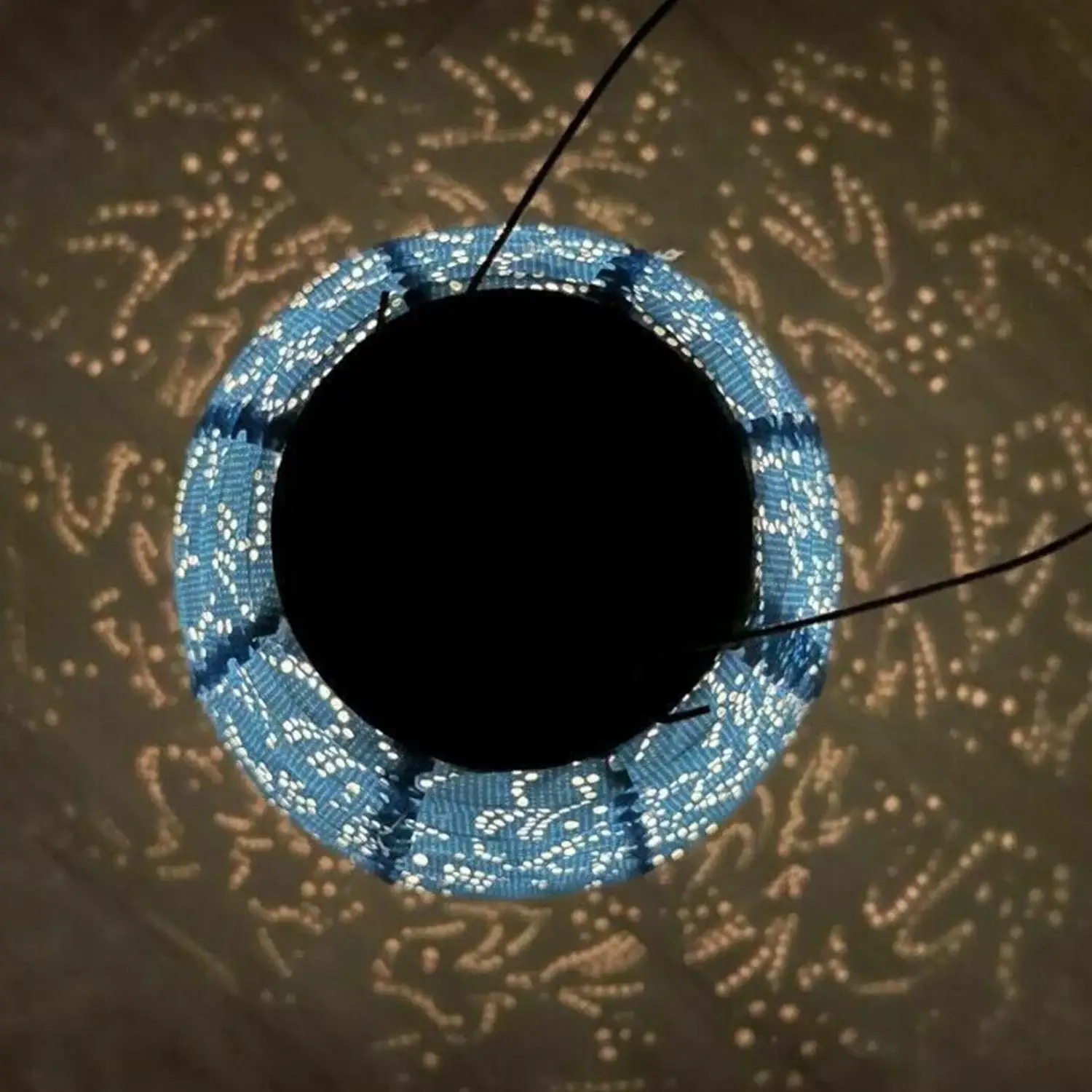 Delicious Designs Ltd - Wholesale Lantern - Solar Lantern - Long Oval Blue Birds 45cm1