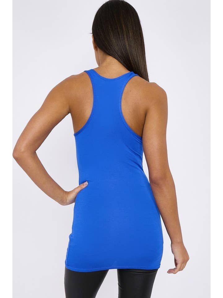 Aftershock London – wholesale Tank top – Women′s – Royal Blue Racerback Vest Top3