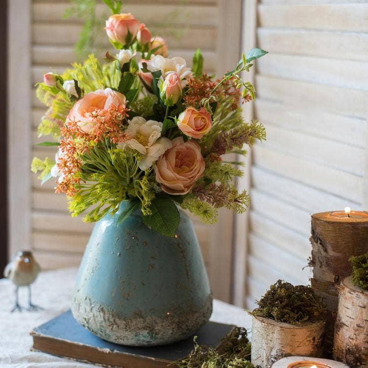 Rustic Reach - Wholesale Vase - Turquoise Ceramic Vase4