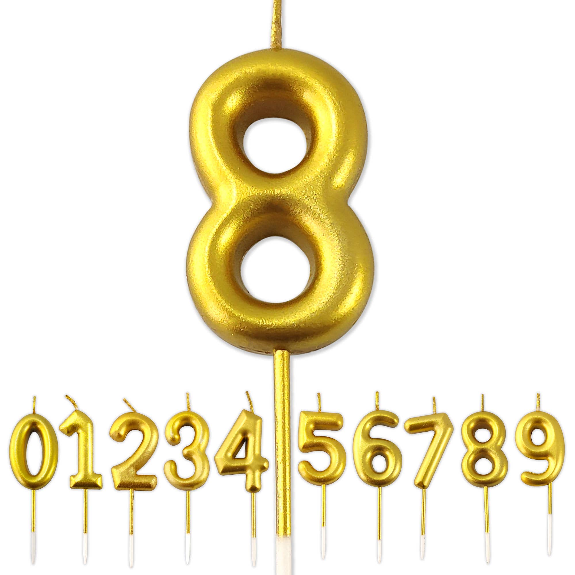 Toyventures - Wholesale Cake Candle - Gold Birthday Age Number Year Candles Cake Topper9