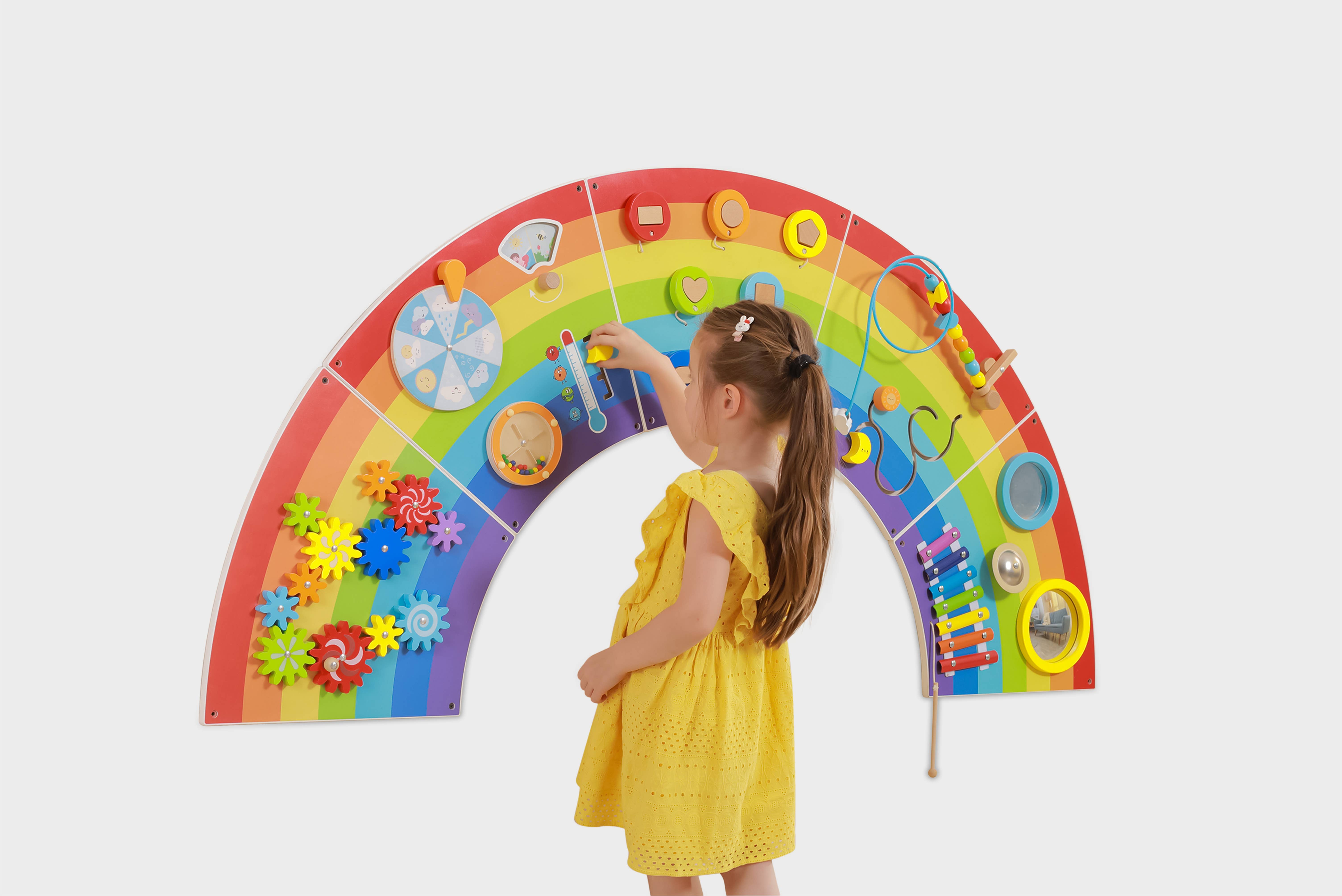 Commotion – wholesale Wood toy – Child – 76095 Rainbow Activity Wall Panels1