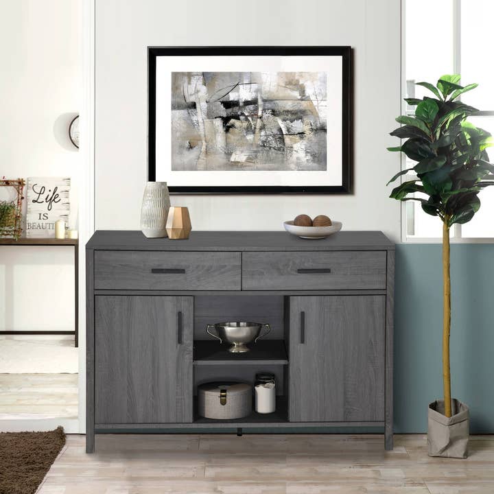 Distressed Grey Sideboard Storage Cabinet Buffet Table for wholesale by FC Design