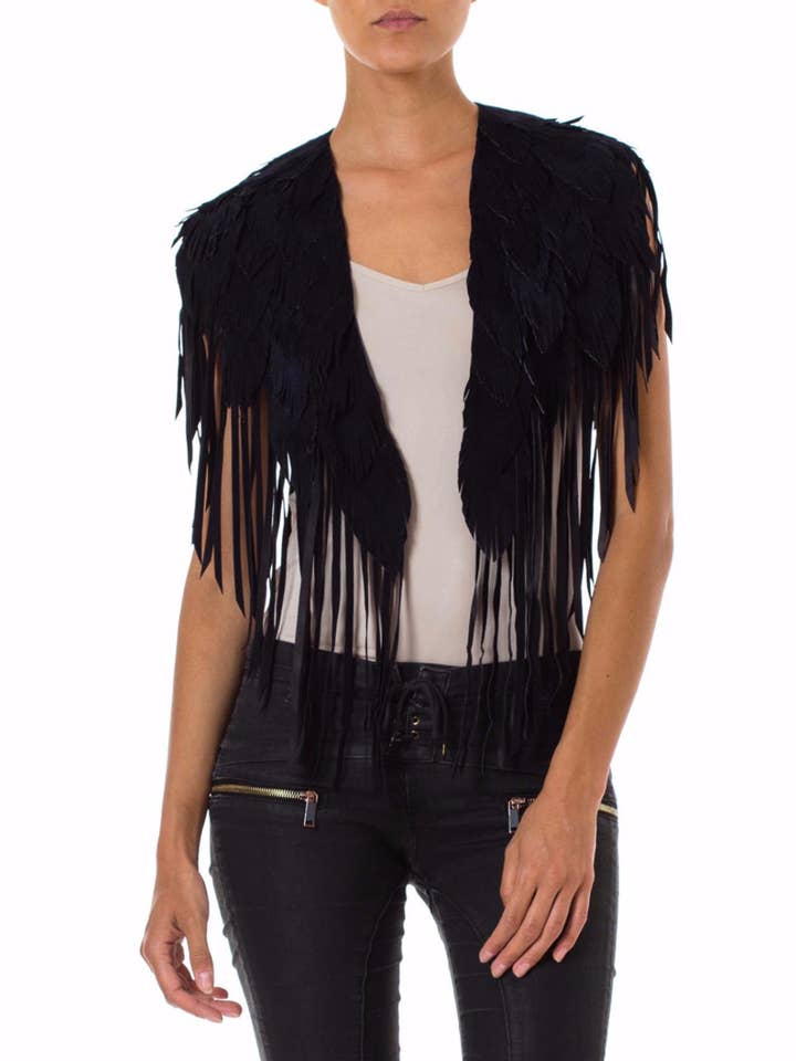Cuero de plumas negro cuervo para venta al por mayor de Morphew Collection