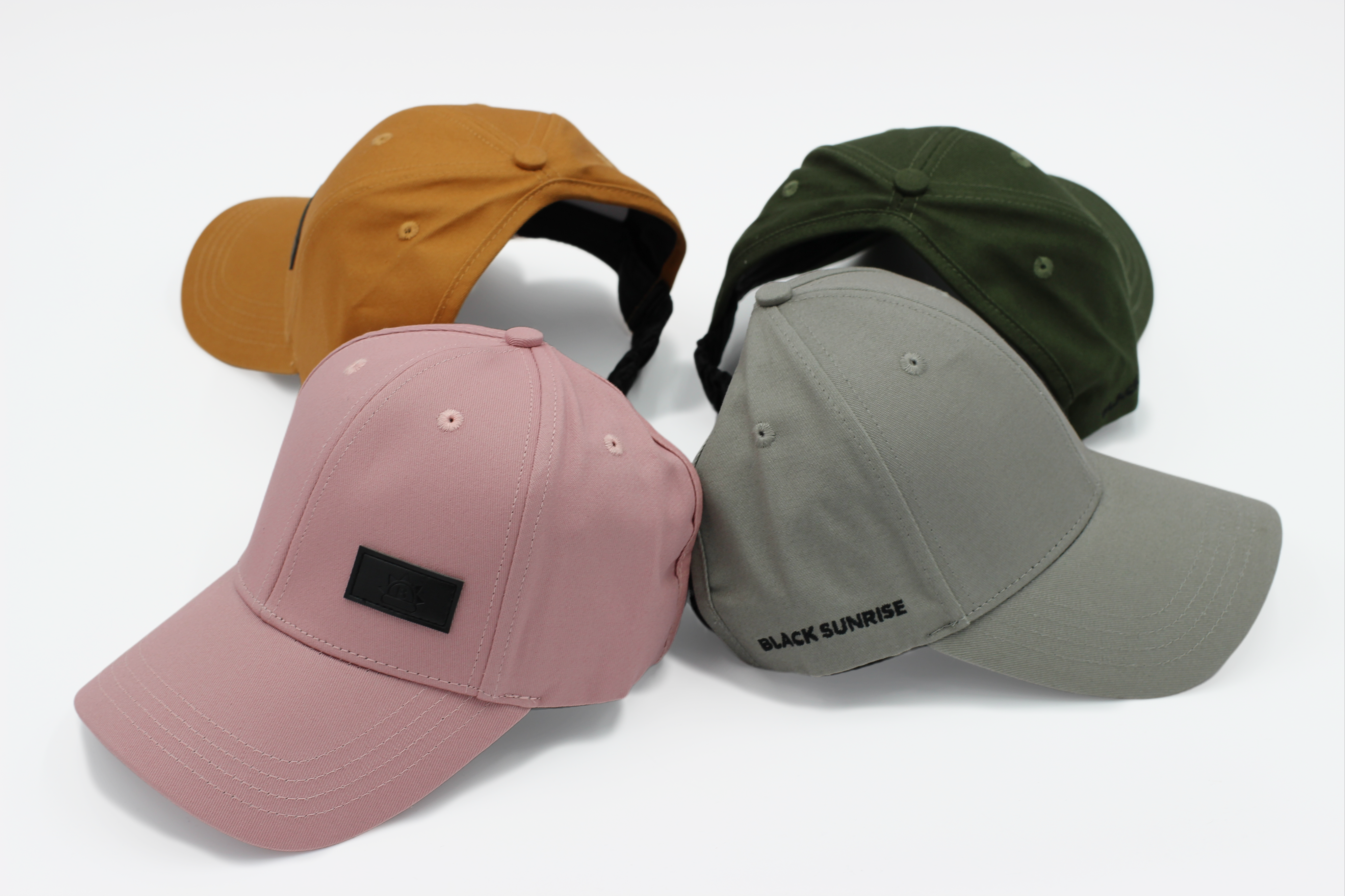 Black Sunrise - Wholesale Baseball Cap - Women's - Rose Pink Satin Lined Half-Full Baseball Cap10