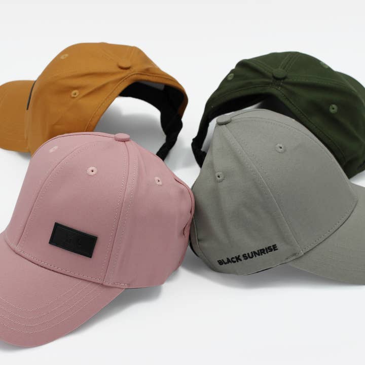 Black Sunrise - Wholesale Baseball Cap - Women's - Rose Pink Satin Lined Half-Full Baseball Cap10