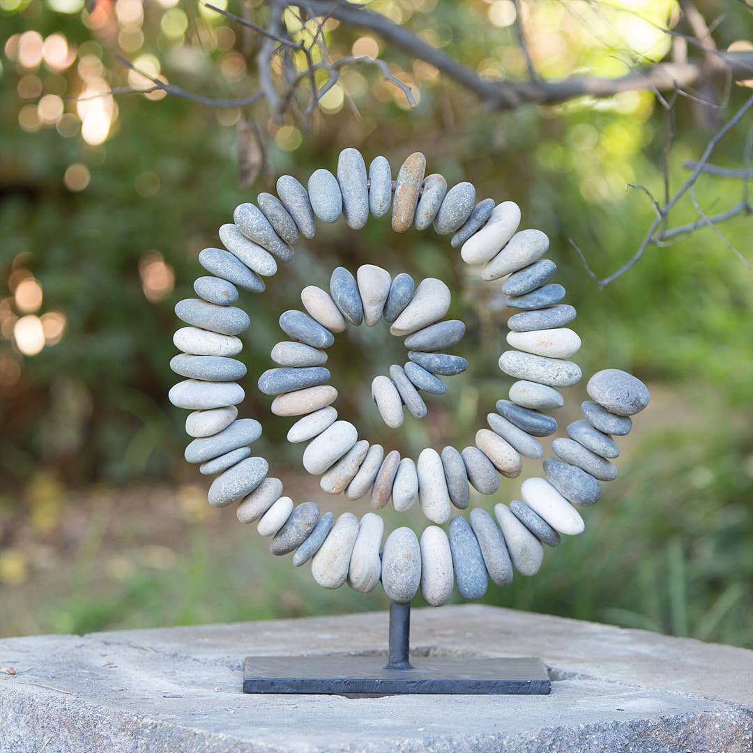 Garden Age Supply - Vente Bibelots/décorations d'extérieur - Spirale en pierre sur support1