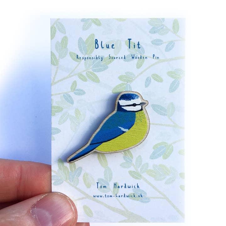 Tom Hardwick - Wholesale Reversspeld/knoop - Blauwe mees houten vogelspeld - verantwoord geproduceerd berkenmultiplex4