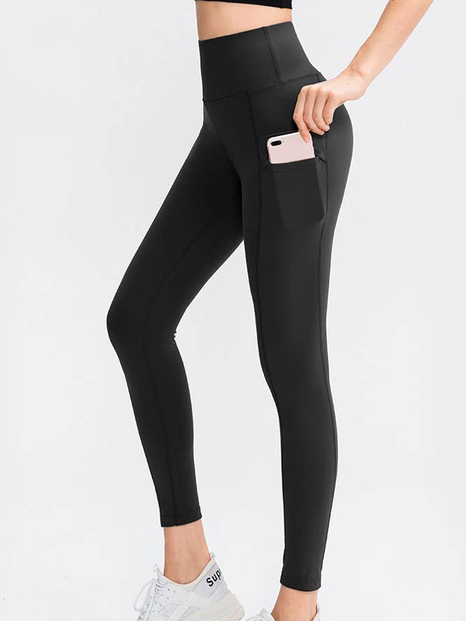 Solid color premium high waist active wear yoga leggings for wholesale by Color 5