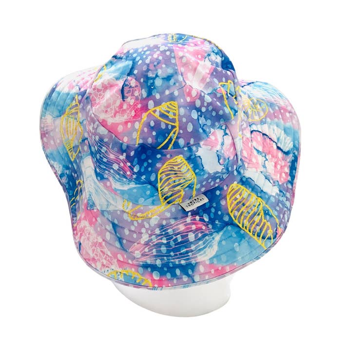 Tribe Tropical - Wholesale Sun hat – Kids - Wide Brim Swim Hat - Shelly Beach3