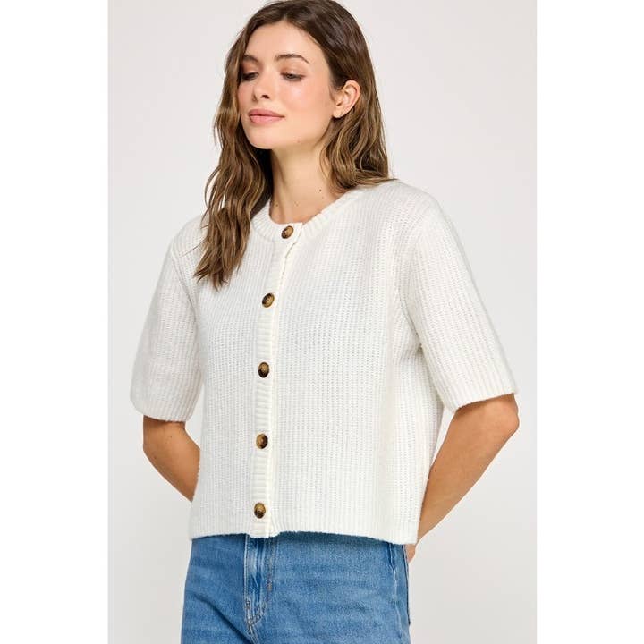 Cardigan da donna morbido a vestibilità ampia con bottoni per la vendita all'ingrosso da parte di Upmost