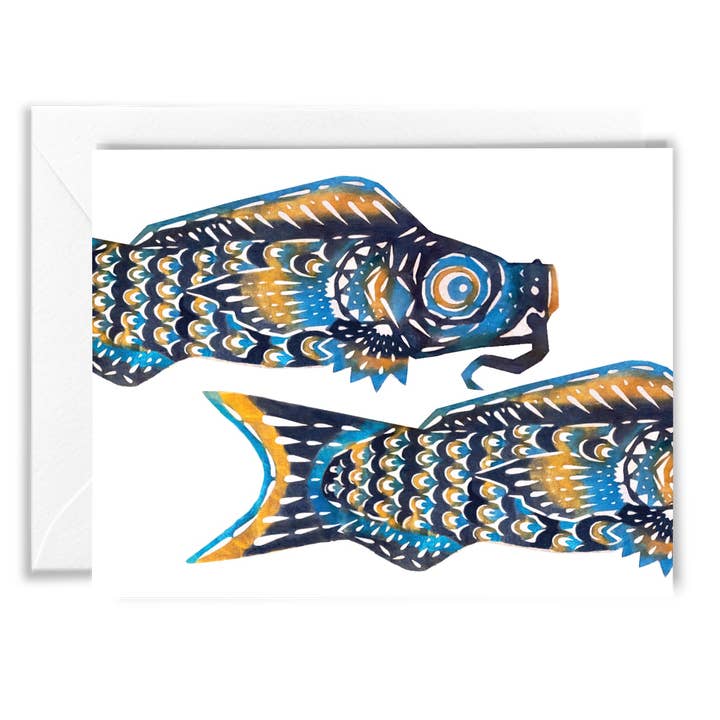 Koi" A2 hilsen kort - Erika Harada + Puget Soundkeeper for engroshandel hos Apricity Press