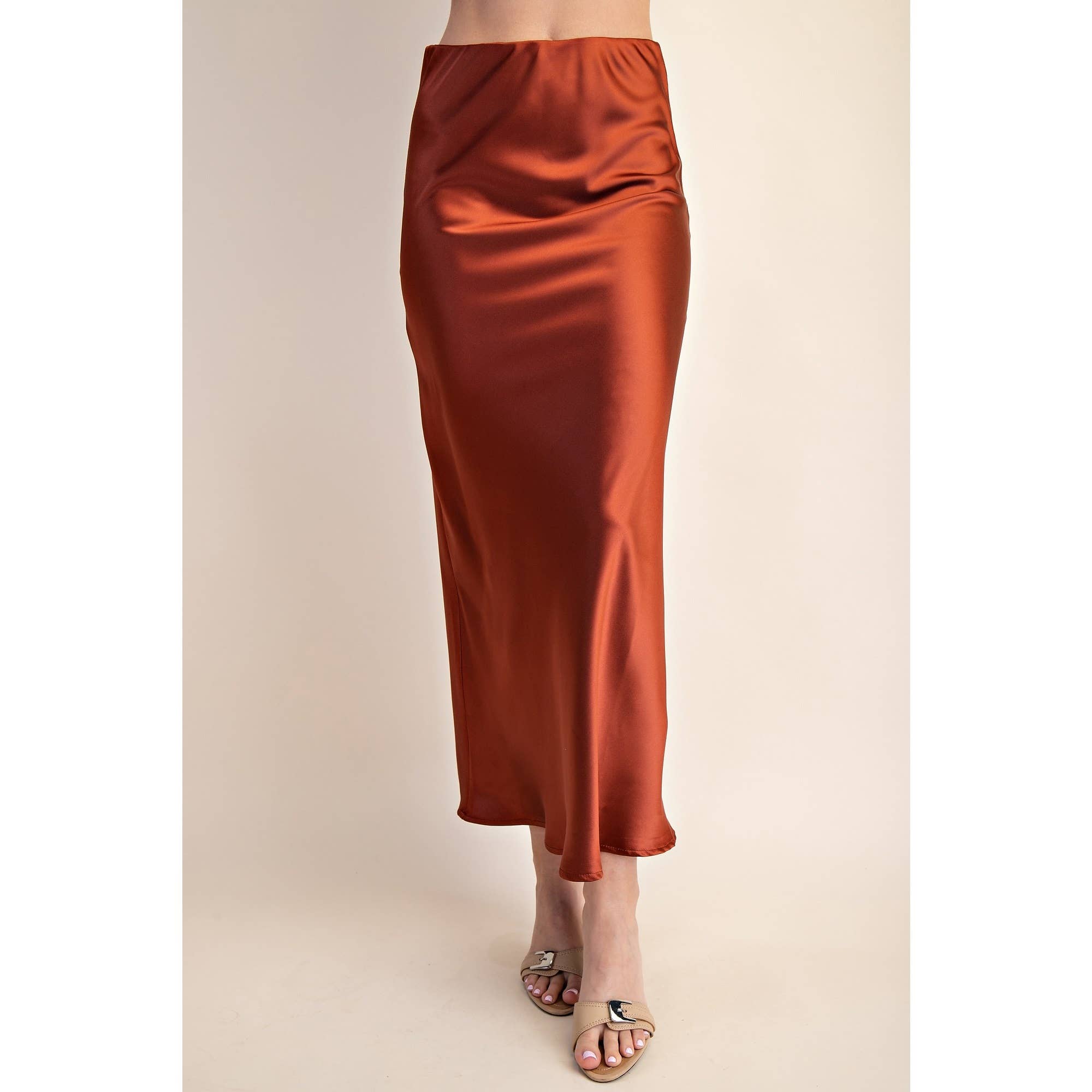 STYLE USA - Wholesale Skirt - Women's - Midi Satin Skirt5