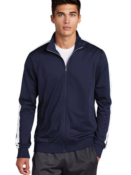 Sport-Tek Tricot Ærmestribe Træningsjakke for engroshandel hos Forever11