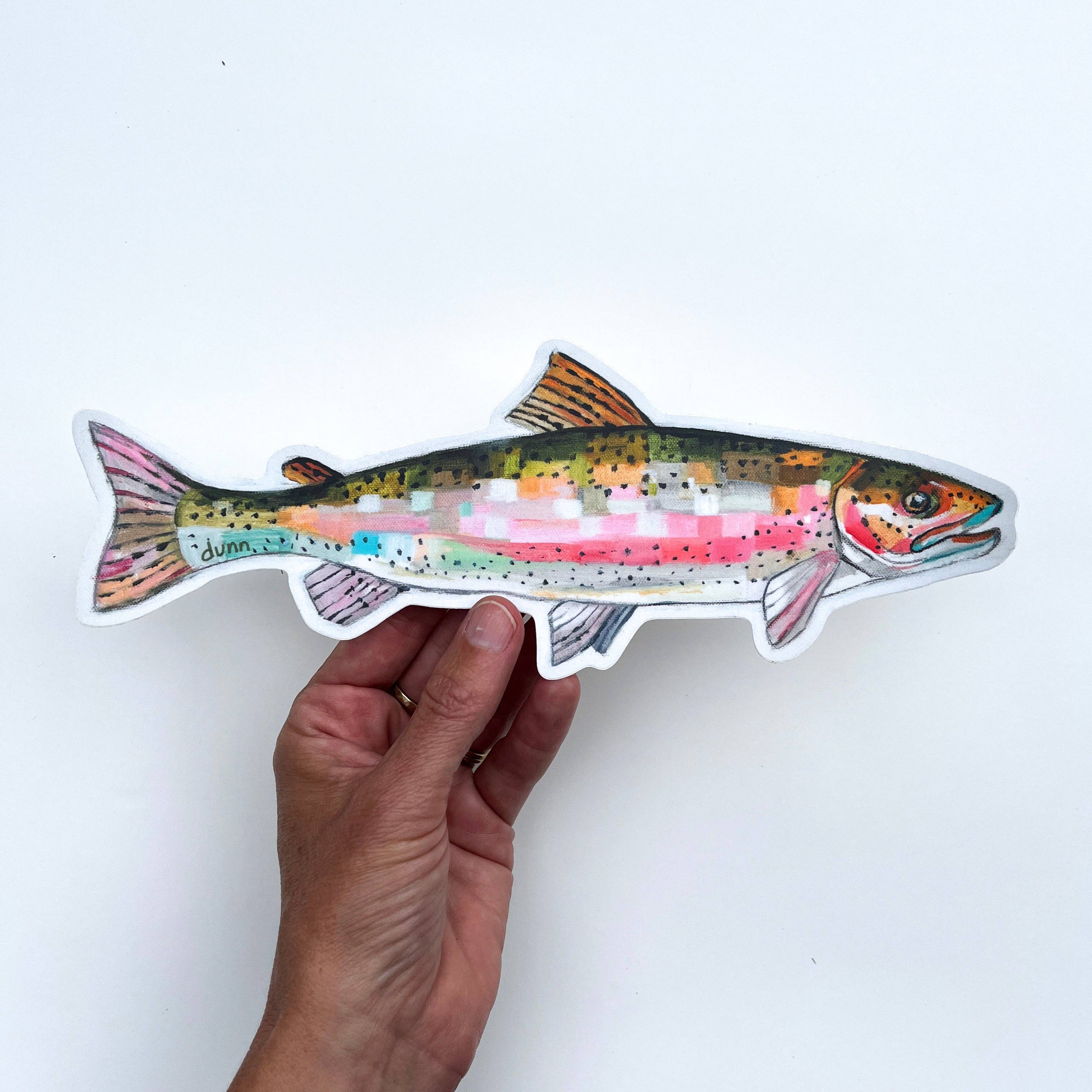 SheilaDunnArt – Adesivo por atacado – Adesivo de vinil Rainbow Trout4