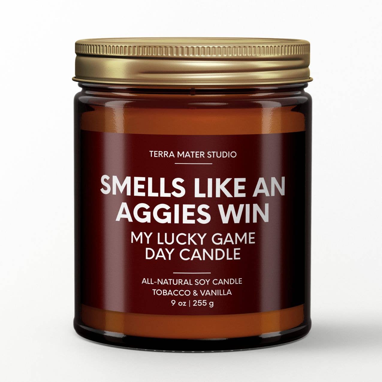 Terra Mater Studio LLC - Wholesale Jar/Filled Candle - Smells Like An Aggies Win Game Day Candle | Aggies Merch1