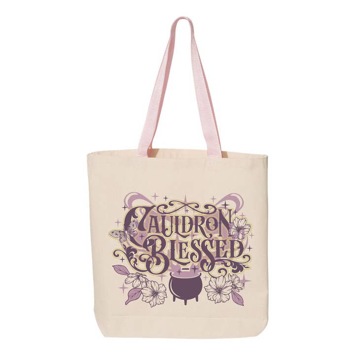 Lucky Luna Apparel - Wholesale Tote bag – Women's - Cauldron Blessed Contrast Color Handle Tote Bag3