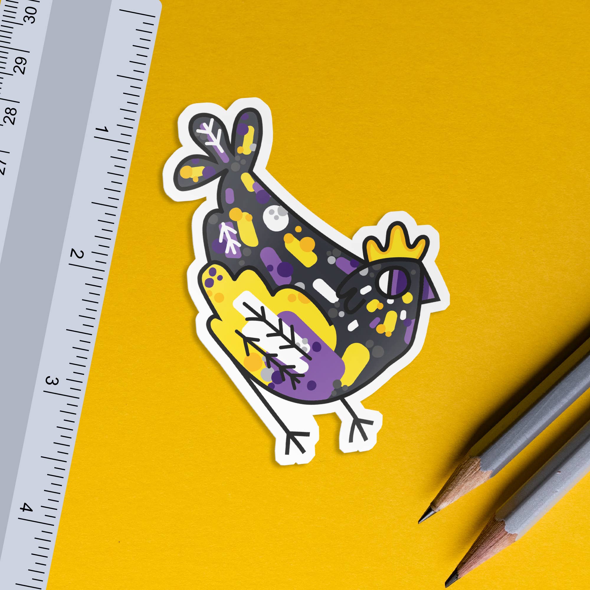 Disgaybled Designs - Wholesale Sticker - Black Nonbinary Chicken Sticker