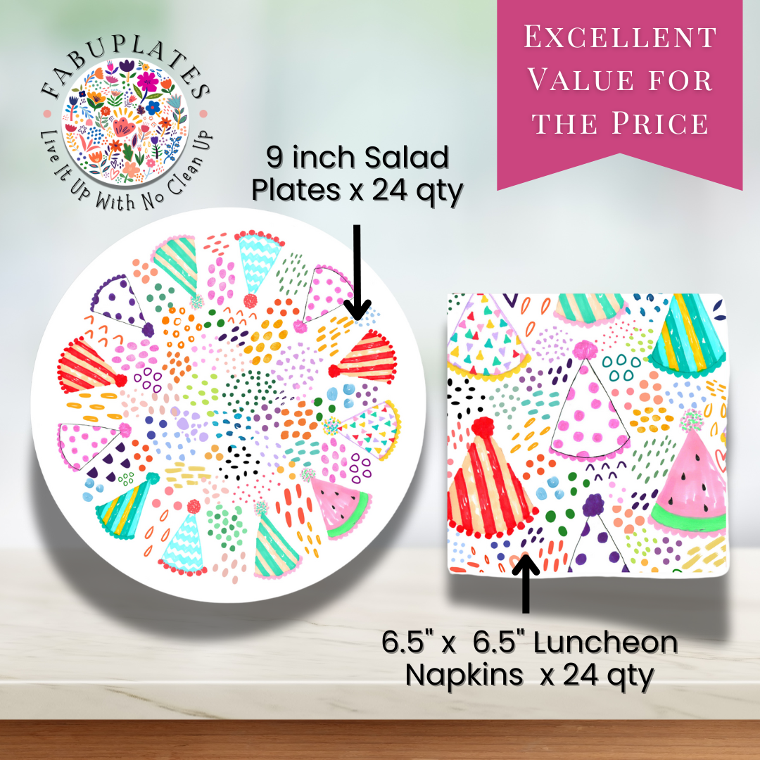 Fabuplates - Wholesale Disposable Plate - Birthday Party Plates + Napkins | Curated Bundle Option1