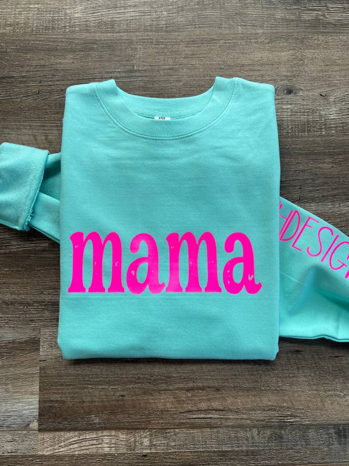 MAMA / AUNTIE NEON CREW NECK for wholesale by Still North Design Co