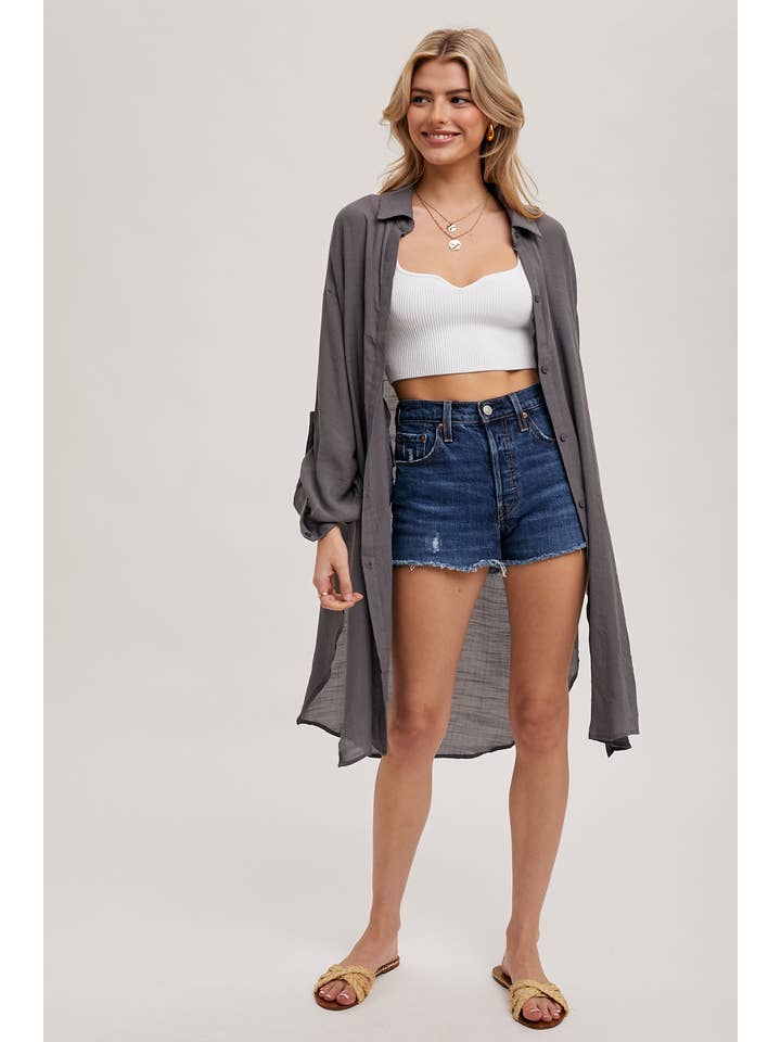 Bluivy – Camisa com botões no colarinho – Mulher por atacado – CAMISA DE PALANGRE VENTILADA COM BOTÕES68