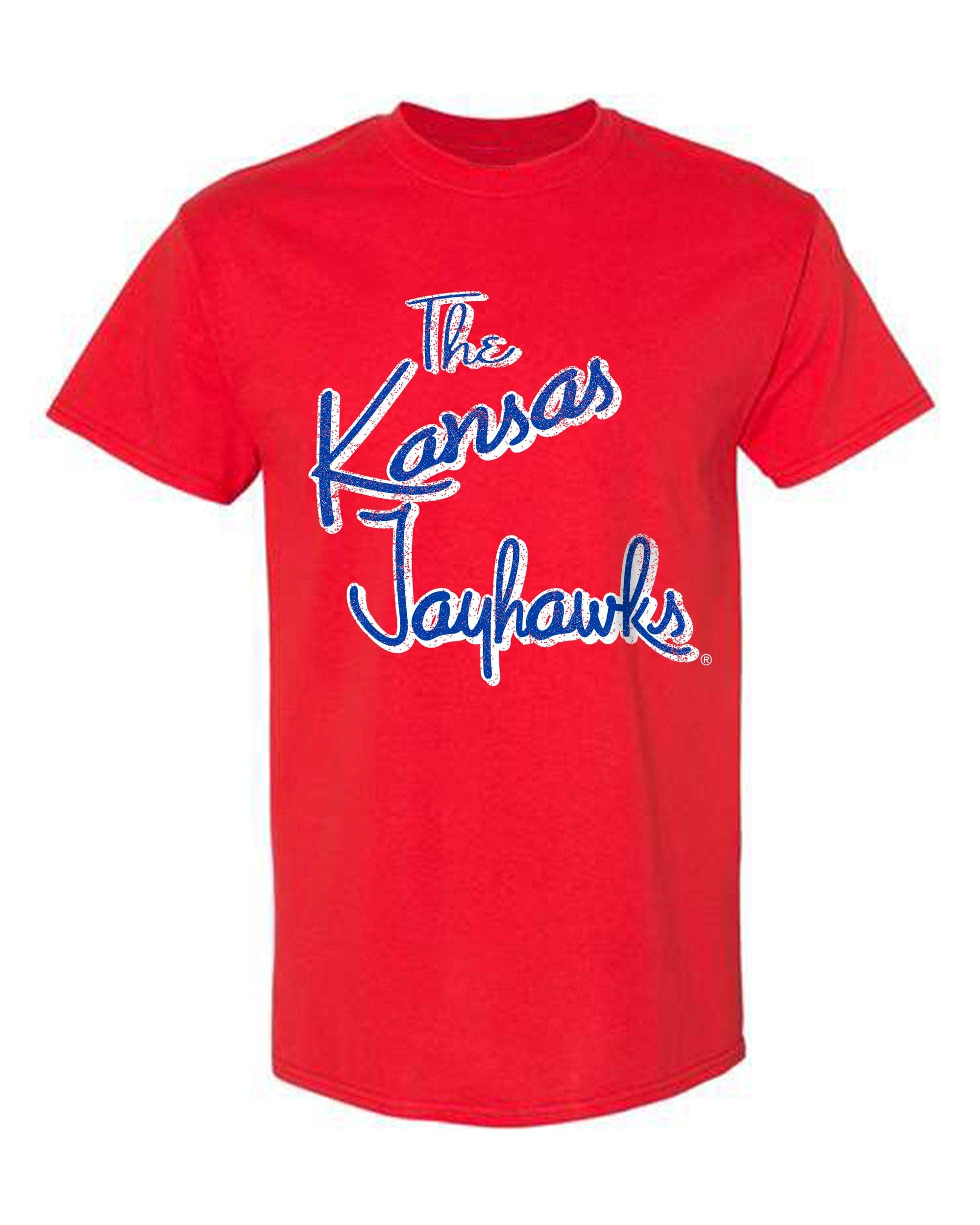 LivyLu - Wholesale Screen Printed T-Shirt - Unisex - University of Kansas Jayhawks Beverly Red CC Tee0