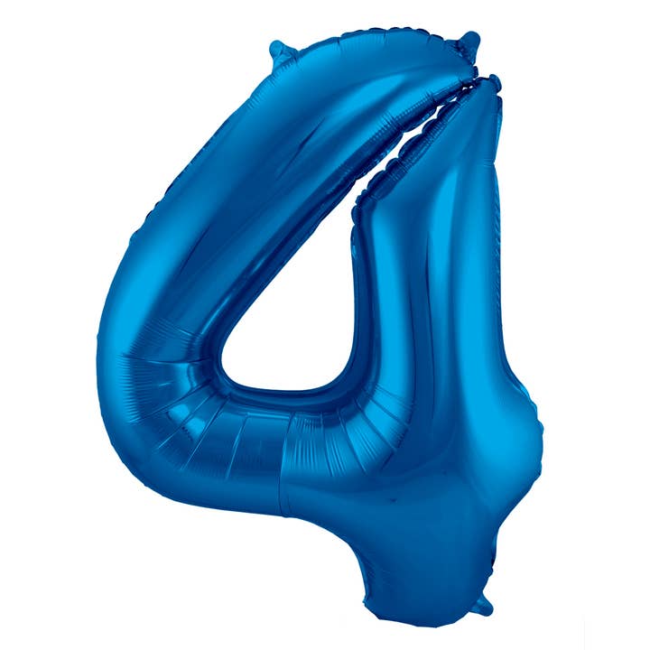 Ballon Aluminium en Forme de 4 Chiffres Bleu - 86 cm pour la vente par Folat BV