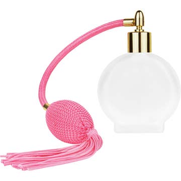 Best Bottles - Wholesale Atomizer Bottle - Frosted Circle Glass Bottle-50ml (Multiple Bulb&Cap Colors)1