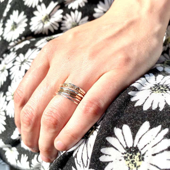 Laura J Designs - Wholesale Band/Stacked Ring - Textured Stacking Rings