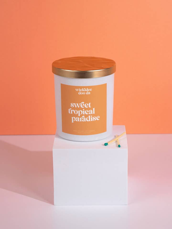 Søde tropiske paradis soja stearinlys | Large for engroshandel hos Wickidee Doo Da