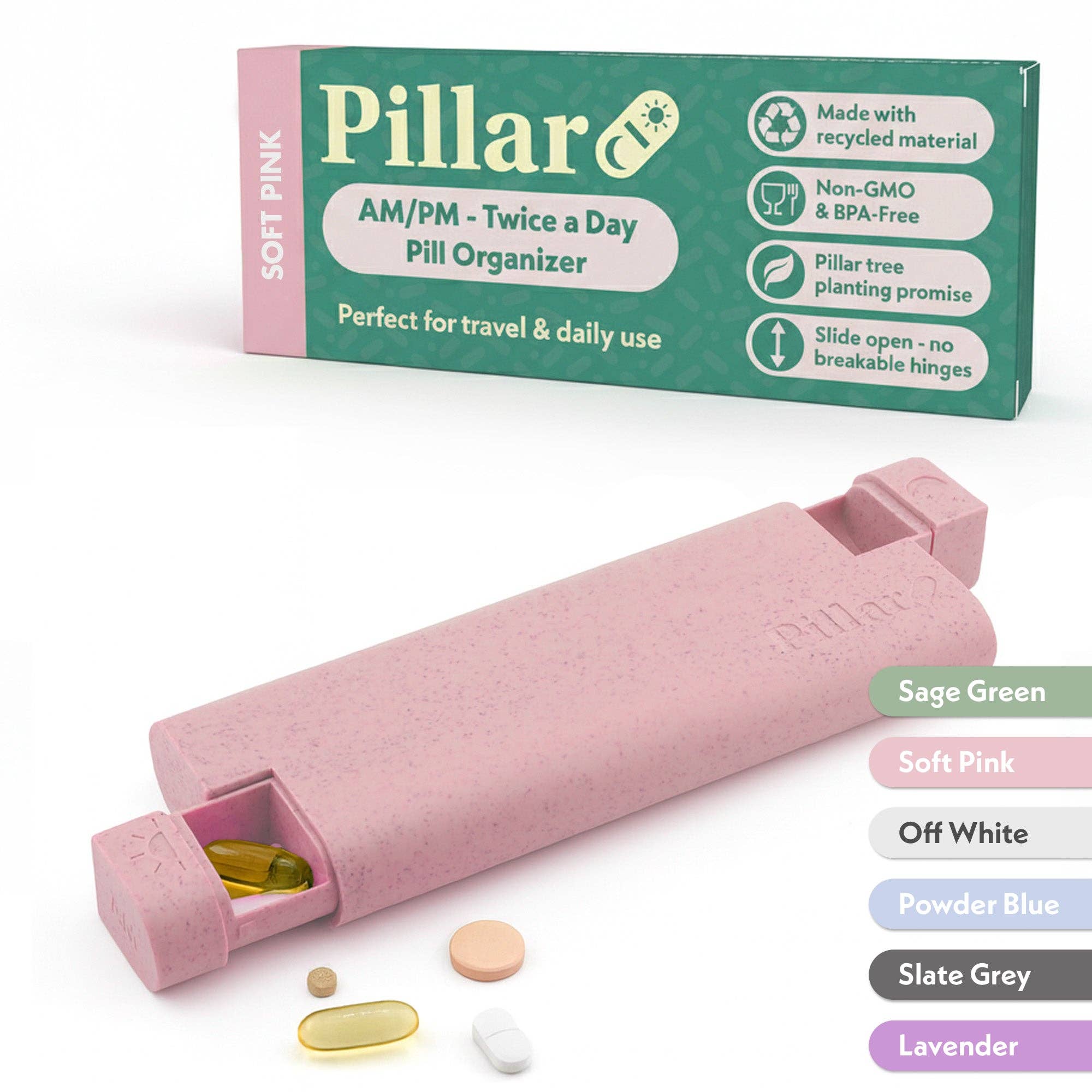 Sequence - Wholesale Pill Organizer - Pillar AM/PM - Twice a Day - 7-Day Pill Organiser1