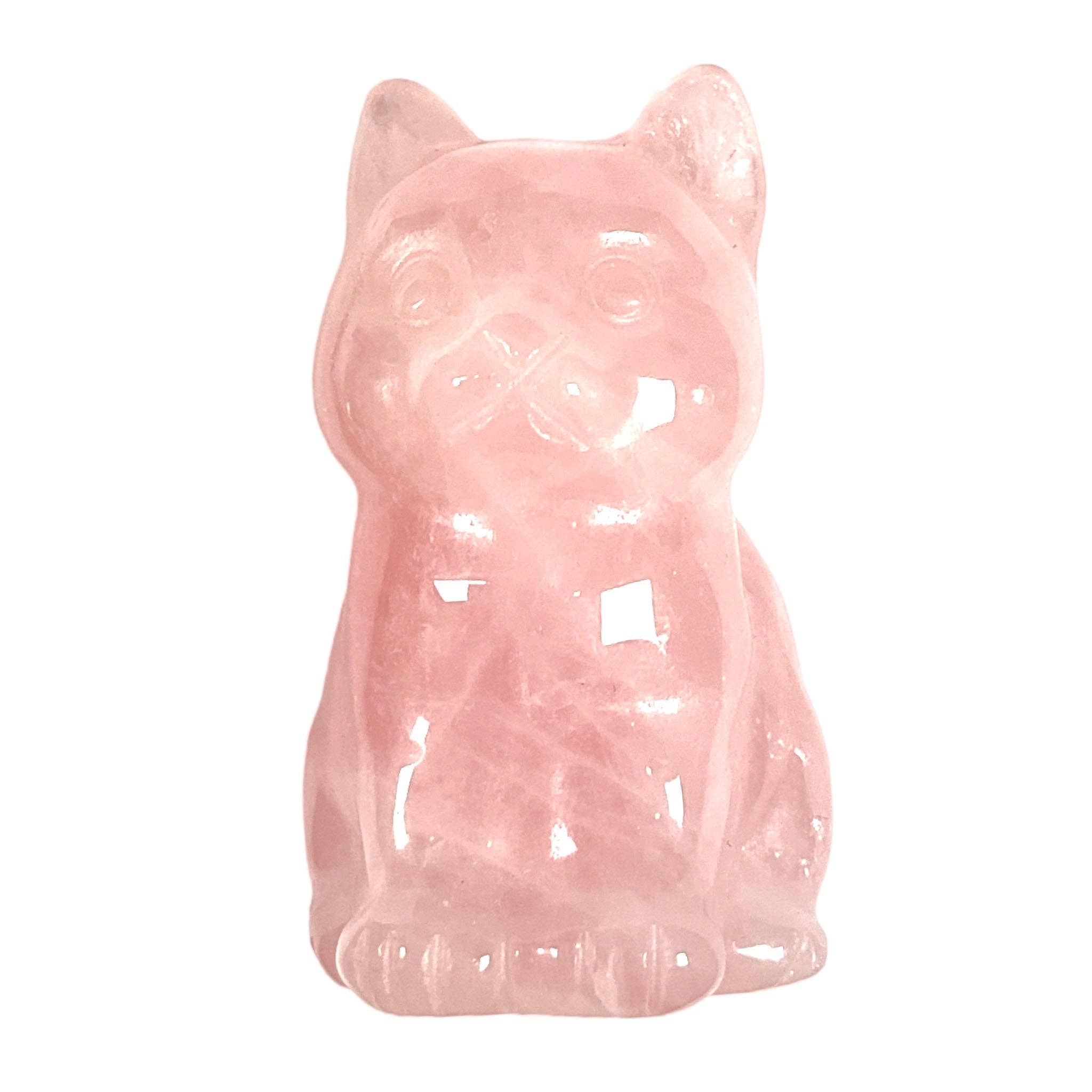 Foliesbijoux - Venta al por mayor Figura decorativa - Figura de gato de cuarzo rosa0